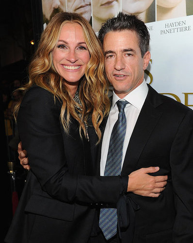 Julia Roberts posed with Dermot Mulroney at the October 2011 premiere of Fireflies in the Garden in LA.
Julia Roberts posed with Dermot Mulroney at the October 2011 premiere of Fireflies in the Garden in LA.