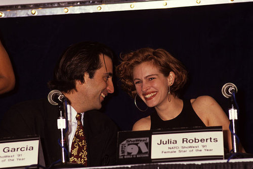 Julia Roberts giggled with Andy Garcia at the Showest Convention in 1991.
Julia Roberts giggled with Andy Garcia at the Showest Convention in 1991.