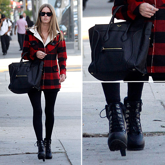 Nicky Hilton Wearing Torn Plaid Jacket Nicky Hilton Wearing Torn Plaid Jacket