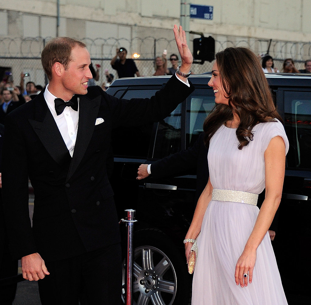 Kate gave William a smile as he waved to fans at a 2011 BAFTA event in LA.
Kate gave William a smile as he waved to fans at a 2011 BAFTA event in LA.