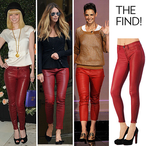 Shop the Red Leather Pants Trend as Seen on Elle Macpherson, Lydia Hearst and Katie Holmes