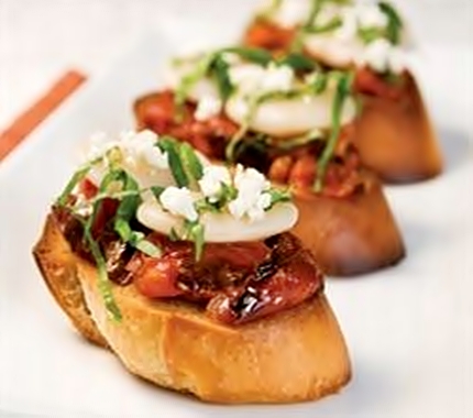 Bruschetta with Lima Beans & Roasted Tomatoes