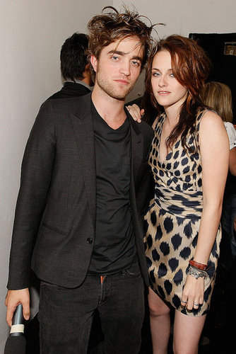 Robert Pattinson looked hot in a black ensemble while posing with Kristen Stewart in LA at the November 2008 filming of MTV's Spoiler, where the two shared a sneak peek of the Twilight movie.
Robert Pattinson looked hot in a black ensemble while posing with Kristen Stewart in LA at the November 2008 filming of MTV's Spoiler, where the two shared a sneak peek of the Twilight movie.