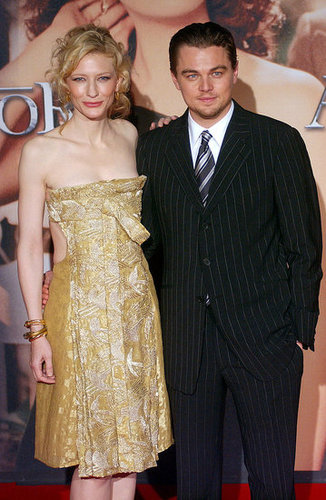 At the 2005 premiere of The Aviator in Rome, Leonardo DiCaprio posed in pinstripes with a gold-clad Cate Blanchett.
At the 2005 premiere of The Aviator in Rome, Leonardo DiCaprio posed in pinstripes with a gold-clad Cate Blanchett.