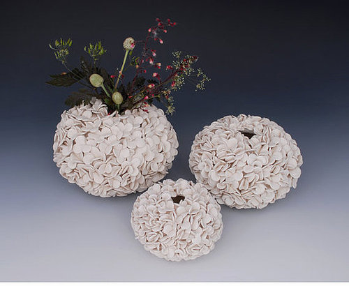 textured pottery vase ceramic art white by WhiteEarthStudio