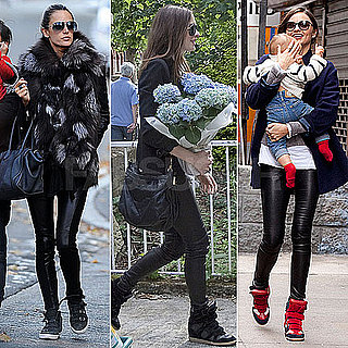 Celebrity Trend Fall 2011: Leather Pants and Sneakers