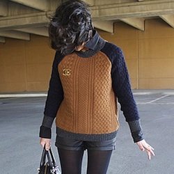 Leather Shorts and Cable Knit Sweaters Street Style