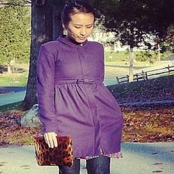 Purple Coats and Leopard Clutches Street Style