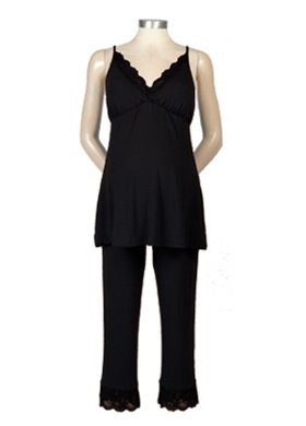 Japanese Weekend Nursing Lace Trim Crop Pajama Set ($74) Japanese Weekend Nursing Lace Trim Crop Pajama Set ($74)