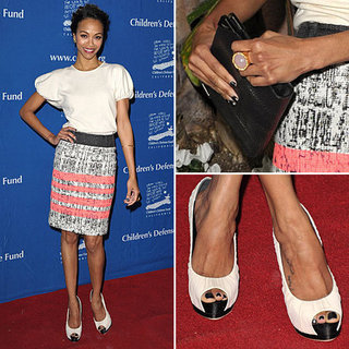 Zoe Saldana Wearing Giambattista Valli Dec. 1, 2011
