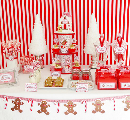 Christmas Candy Cane Dessert Table Christmas Candy Cane Dessert Table