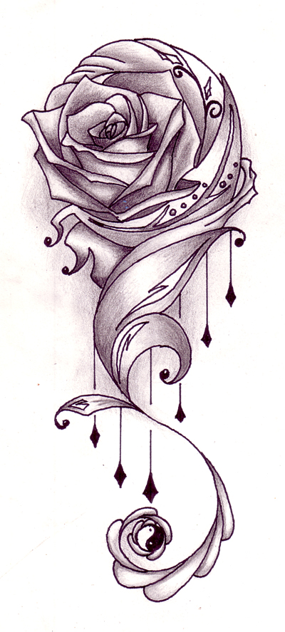 Tattoos Designs  Girls on Rose Tattoo Designs  2