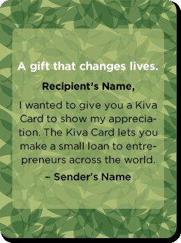 Kiva Gift Card Kiva Gift Card