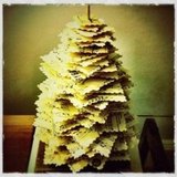 DIY tabletop Christmas tree made from upcycled materials