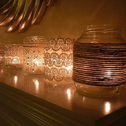 DIY Votives With Lace