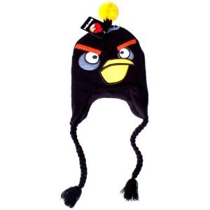 Amazon.com: Angry Birds Bomb Black Bird Plush Laplander Earflap Beanie Character Hat Cap / Officially Licensed Product By Rovio: