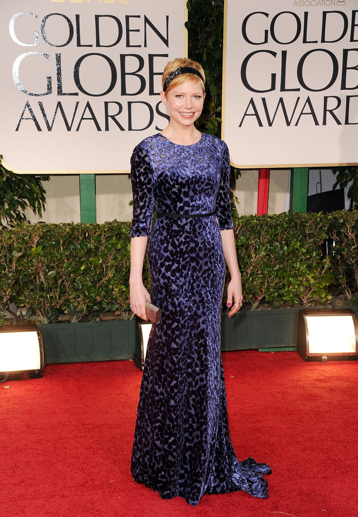 Michelle Williams at the 2012 Golden Globe Awards in Jason Wu.
Michelle Williams at the 2012 Golden Globe Awards in Jason Wu.