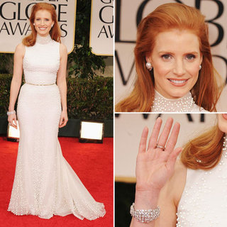 Jessica Chastain at Golden Globes 2012