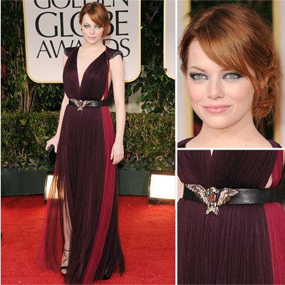 Emma Stone in Lanvin at Golden Globes 2012