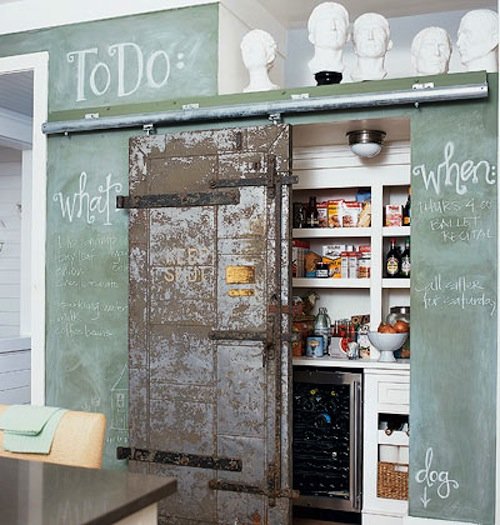 A weathered door looks right at home next to a chalkboard wall scribbled with notes.
Source
A weathered door looks right at home next to a chalkboard wall scribbled with notes.
Source
