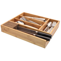 The Container Store > Bamboo Cutlery Tray with Knife Dock