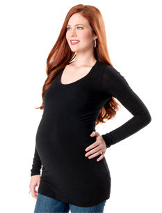 Splendid Long Sleeve Scoop Neck Maternity Top | A Pea in the Pod