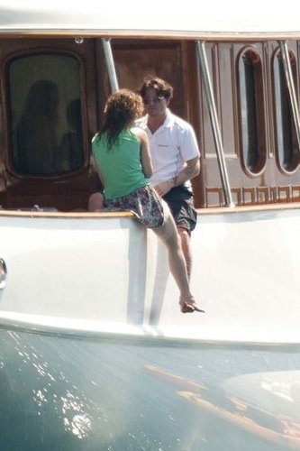 The duo chatted on the side of their yacht in August last year.
The duo chatted on the side of their yacht in August last year.
