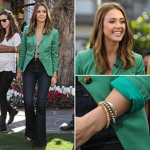 Jessica Alba Green Blazer January 2012