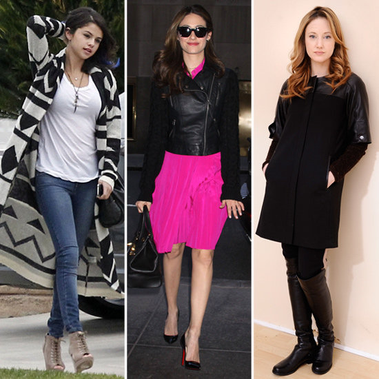 Selena Gomez Black and White Print Cardigan
