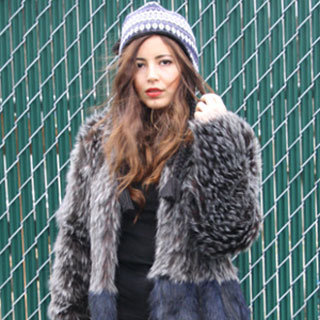 Fur Coat and Friendship Bracelets Street Style