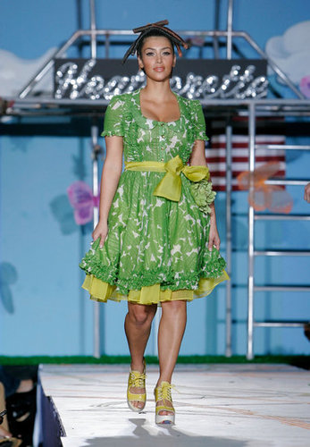 Kim Kardashian walked the runway for Heatherette's Spring 2008 show in February.
Kim Kardashian walked the runway for Heatherette's Spring 2008 show in February.