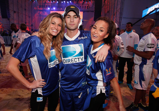 Chace Crawford hung out with teammates Erin Andrews and Chrissy Teigen at the 2012 Celebrity Beach Bowl Game.
Chace Crawford hung out with teammates Erin Andrews and Chrissy Teigen at the 2012 Celebrity Beach Bowl Game.