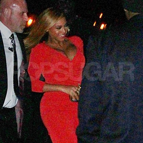 New mom Beyonce Knowles beamed in NYC.
New mom Beyonce Knowles beamed in NYC.