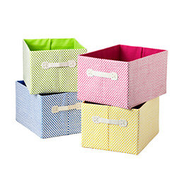 Pink Large Gingham Storage Bin