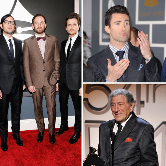 What the Men Wore to the 2012 Grammy Awards Including David Guetta, Ryan Seacrest, Adam Levine & More!