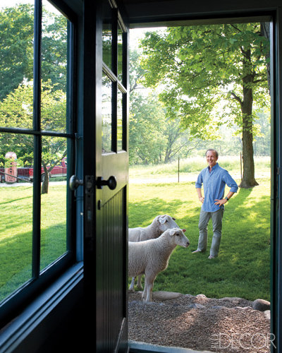 Owner and interior designer Richard McGeehan poses next to a pair of sheep at his Wisconsin home. Read more about this lovely spot on Elle Decor.
Source
Owner and interior designer Richard McGeehan poses next to a pair of sheep at his Wisconsin home. Read more about this lovely spot on Elle Decor.
Source