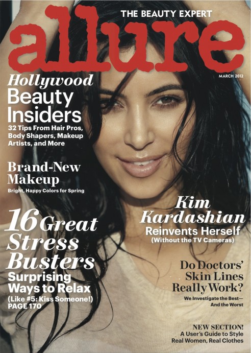 Hot Video Kim Kardashian Allure Magazine Cover Shoot March 2012 Issue