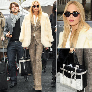 Rachel Zoe in Plaid Suit at New York Fashion Week