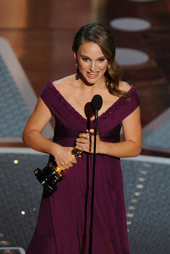 A pregnant Natalie Portman accepted her best actress award for Black Swan in 2011.
A pregnant Natalie Portman accepted her best actress award for Black Swan in 2011.