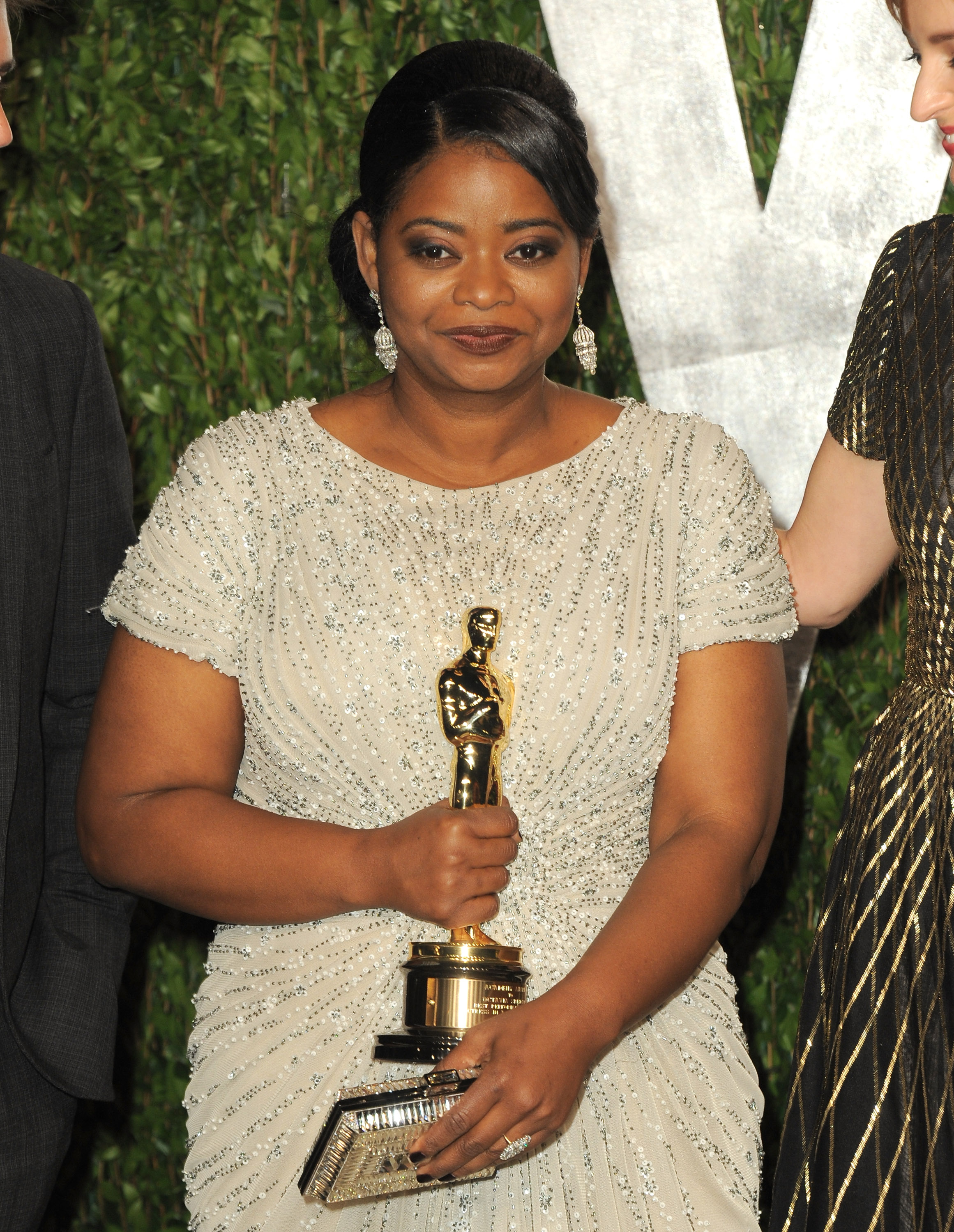 Octavia holds on to her Oscar tightly. Octavia holds on to her Oscar tightly.