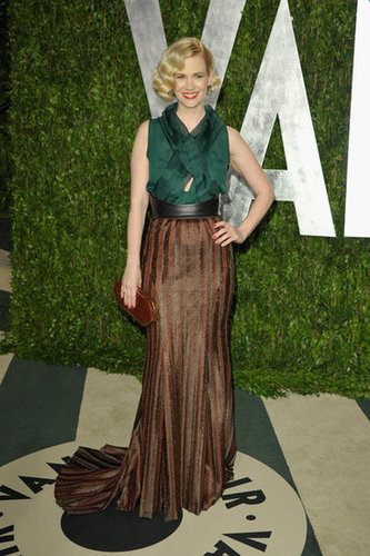 January Jones in a Wes Gordon two-tone halter-style gown.
January Jones in a Wes Gordon two-tone halter-style gown.