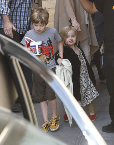 Angelina Jolie brought Shiloh and Vivienne Jolie-Pitt to a Saturday afternoon movie in LA in March.
Angelina Jolie brought Shiloh and Vivienne Jolie-Pitt to a Saturday afternoon movie in LA in March.