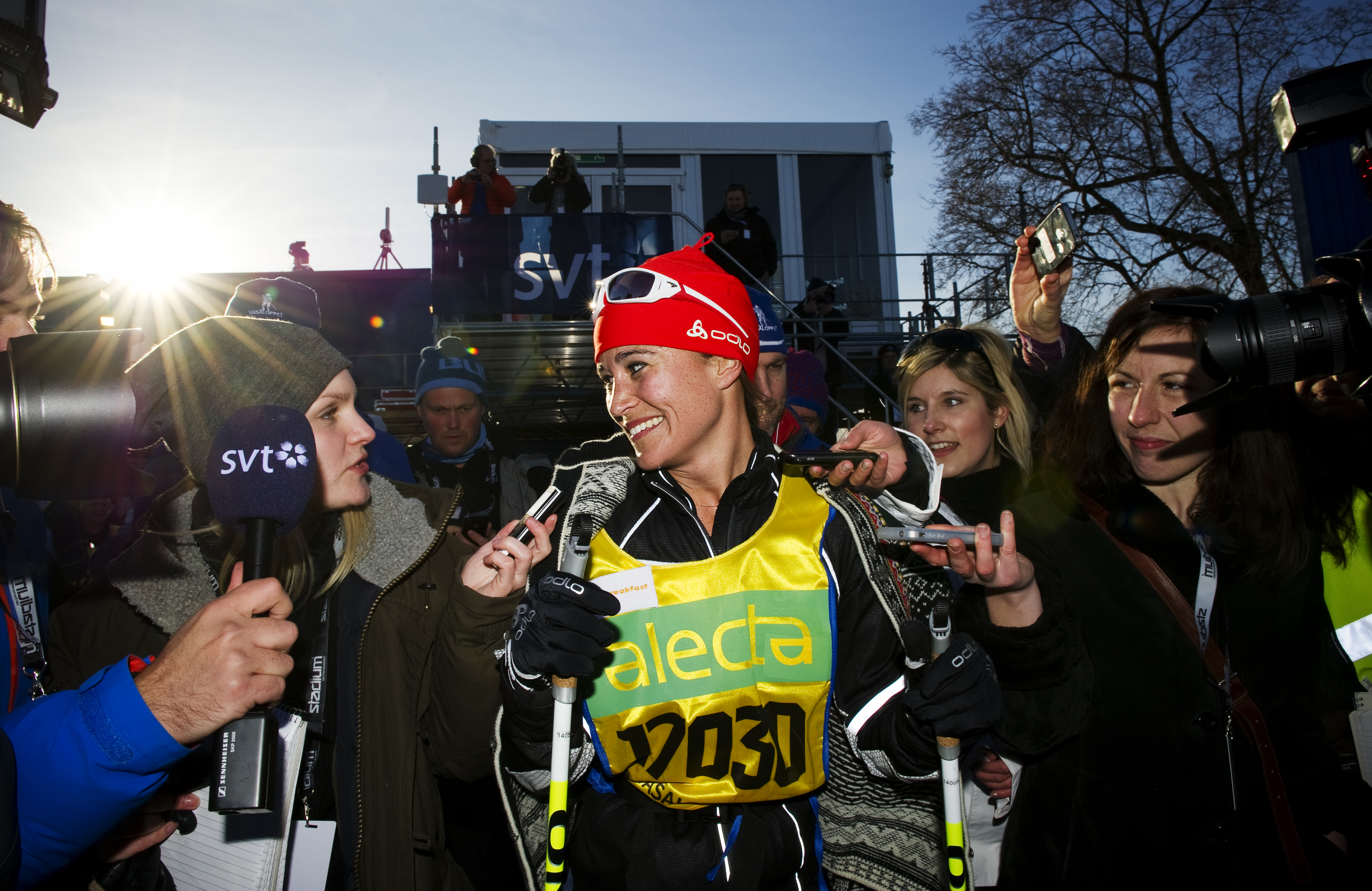 Pippa Middleton completed a charity ski race. Pippa Middleton completed a charity ski race.