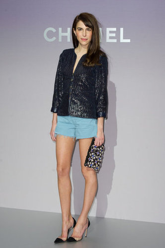 Channeling Spring's pastel power, Caroline Sieber wore baby blue shorts, a leather jacket, and a classic pair of pointy-toe pumps to Chanel.
Channeling Spring's pastel power, Caroline Sieber wore baby blue shorts, a leather jacket, and a classic pair of pointy-toe pumps to Chanel.