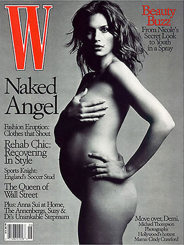 Cindy Crawford went for a black-and-white version of the pose on the cover of W.
Cindy Crawford went for a black-and-white version of the pose on the cover of W.