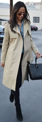 Zoe Saldana Keeps it Classic in a Trench