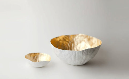 Large Gold Paper Bowl