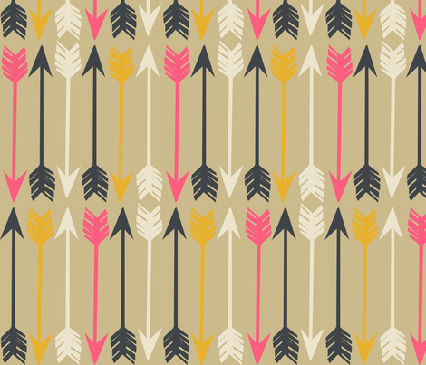 Arrows on Tan  fabric by papersparrow on Spoonflower - custom fabric