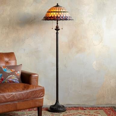 TIFFANY STYLE PARASOL FLOOR LAMP