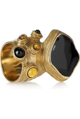 Yves Saint Laurent | Arty enamel gold-plated ring | NET-A-PORTER.COM